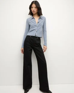 Cheshire Cashmere Cardigan in Smoke Blue