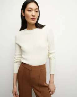 Cheval Merino-Wool Pullover in Ivory