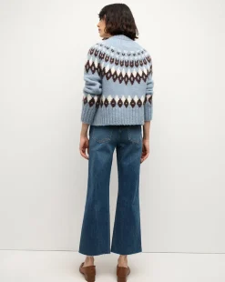 Christina Fairisle Cardigan in Smoke Blue Multi