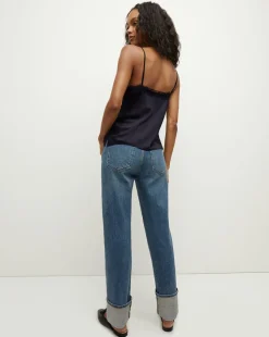 Ciarlo Lace-Trim Top in Navy