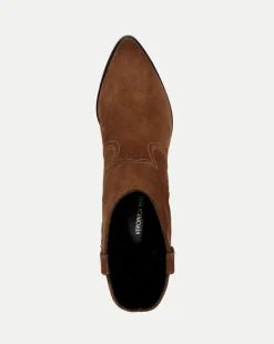 Cody Suede Western Bootie in Cedar