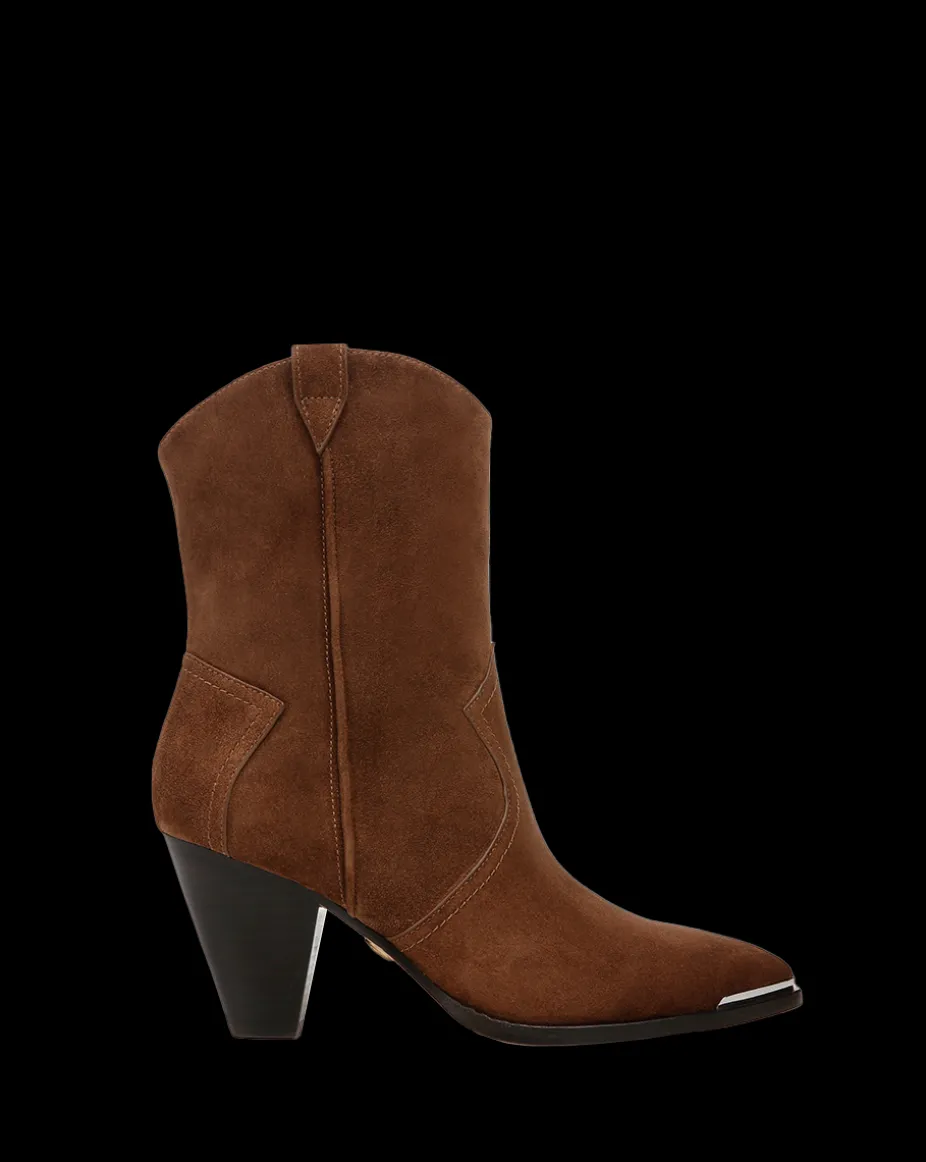 Cody Suede Western Bootie in Cedar