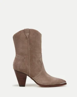 Cody Suede Western Bootie in Taupe