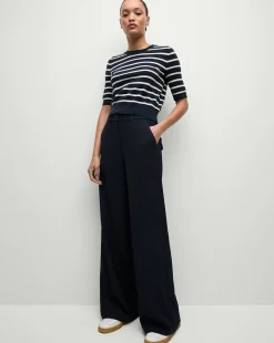 Cole Wide-Leg Pant in Navy