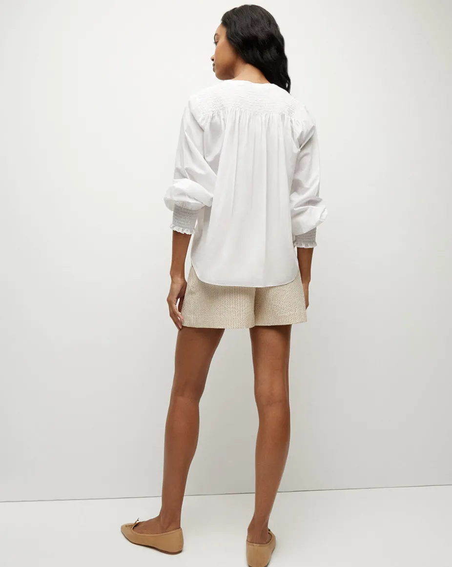 Constanza Button-Down Top in White