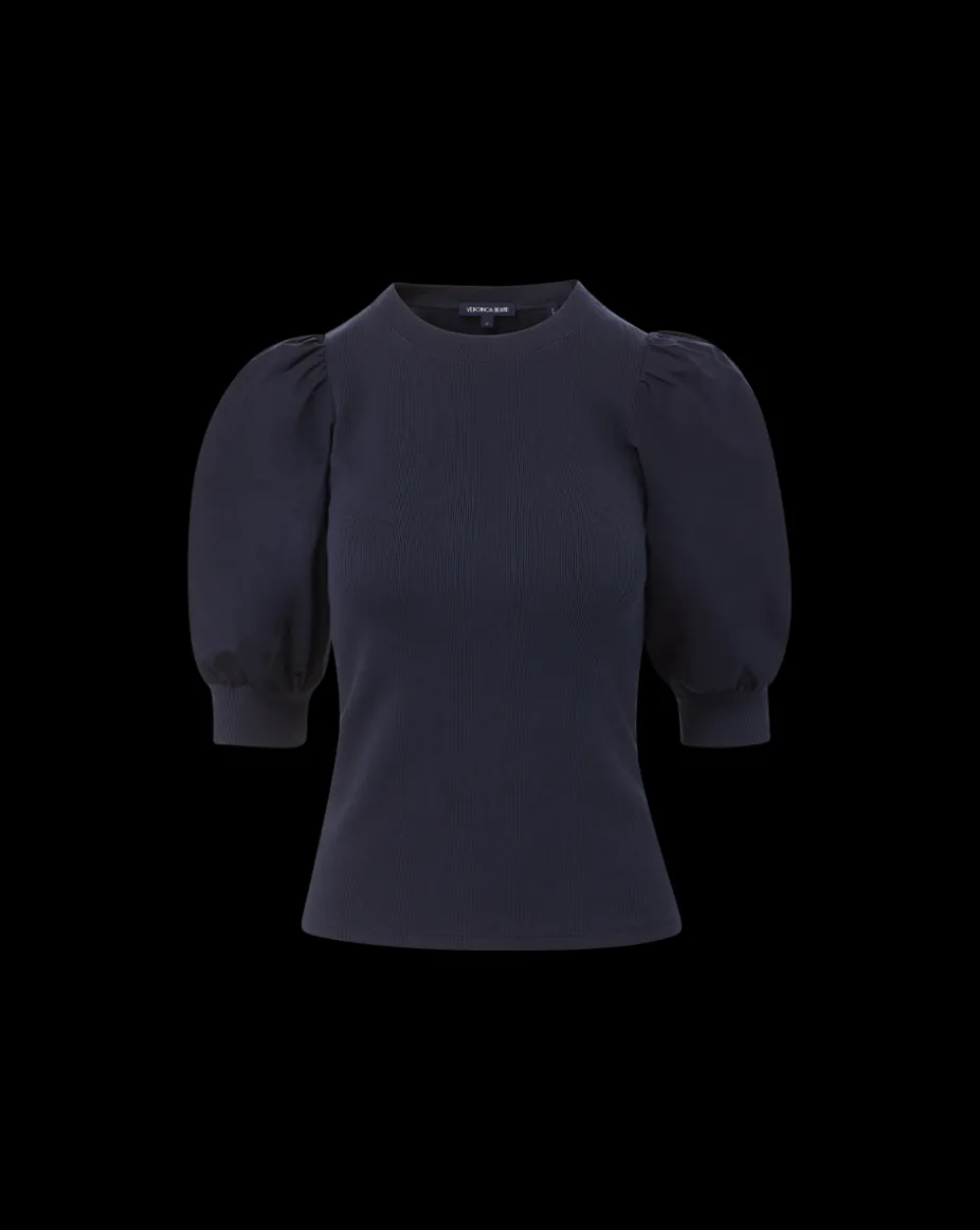 Coralee Crewneck Top in Navy