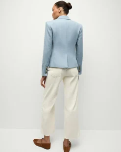 Cropped Rickie Dickey Jacket in Heather Smoke Blue