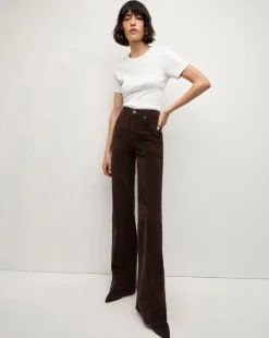 Crosbie Corduroy Wide-Leg Pant in Dark Chocolate