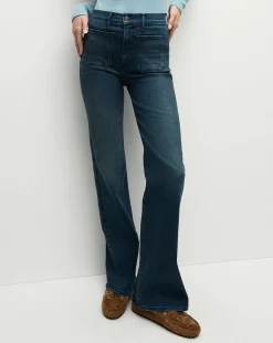 Crosbie Patch-Pocket Slim Wide-Leg Jeans in Northern Lights