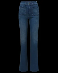 Crosbie Patch-Pocket Slim Wide-Leg Jeans in Northern Lights