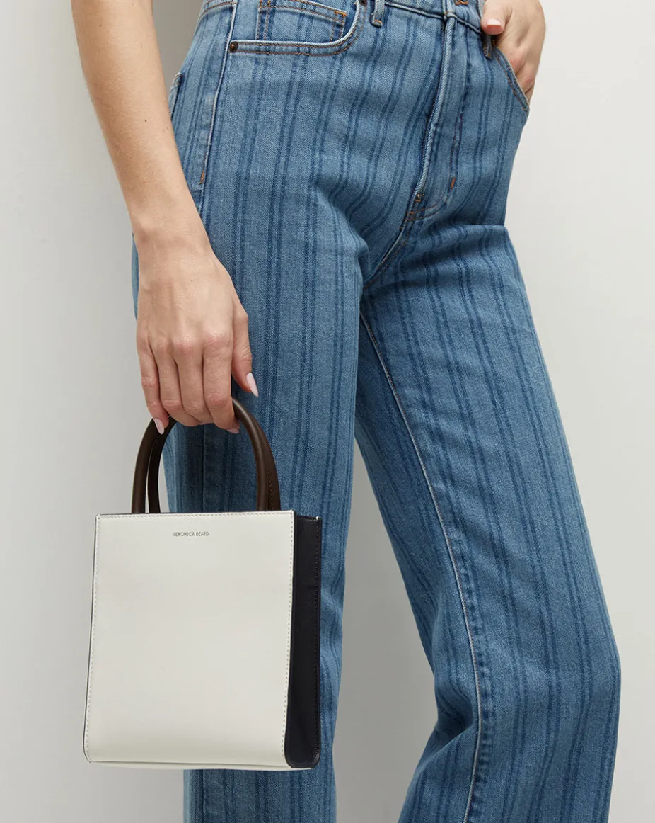 Crosbie Striped Loafer Length Wide-Leg Jean in Sapphire Stripe