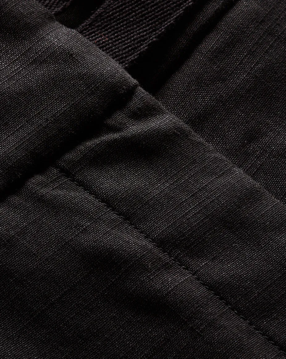 Cruz Stretch-Linen Pants in Black