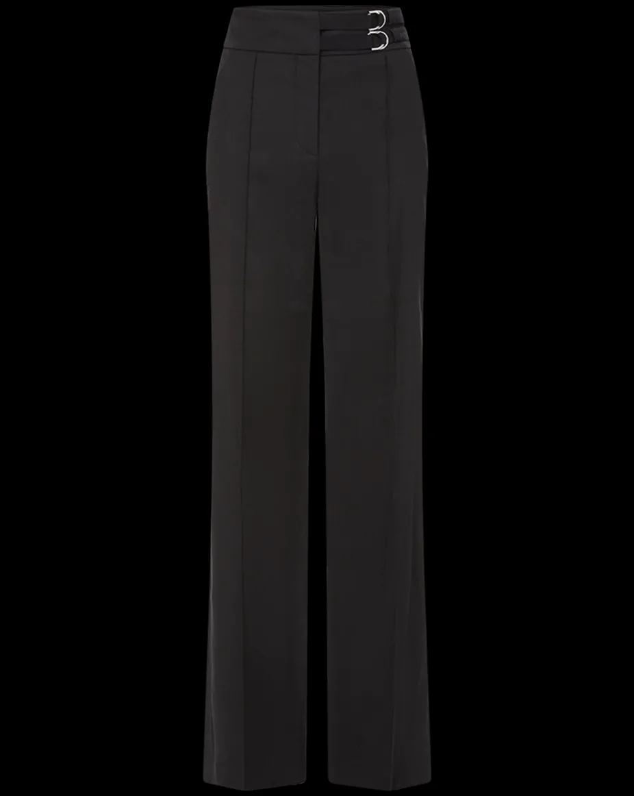 Cruz Stretch-Linen Pants in Black