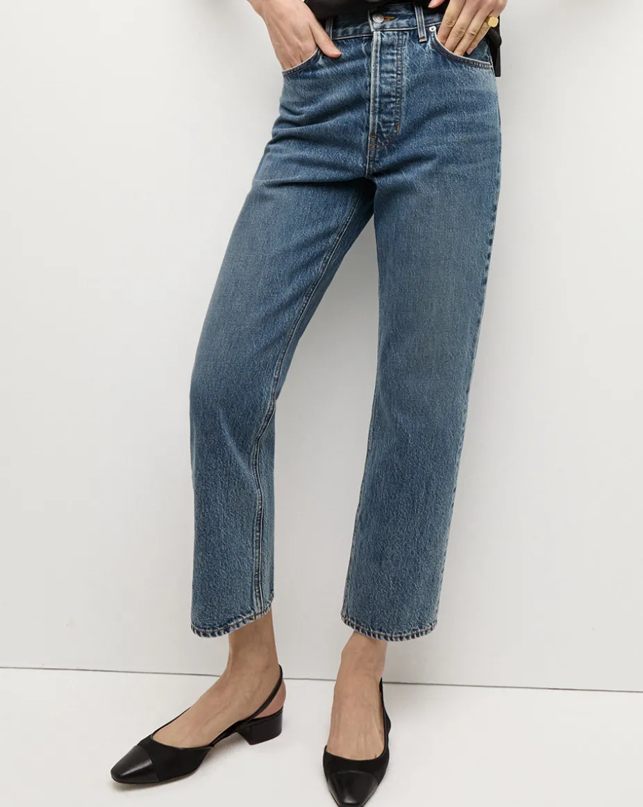 Daniela Cropped Straight-Leg Jean in Blue
