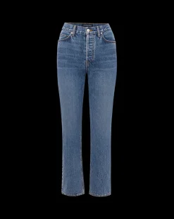 Daniela Cropped Straight-Leg Jean in Blue