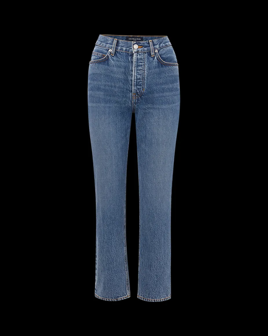 Daniela Cropped Straight-Leg Jean in Blue