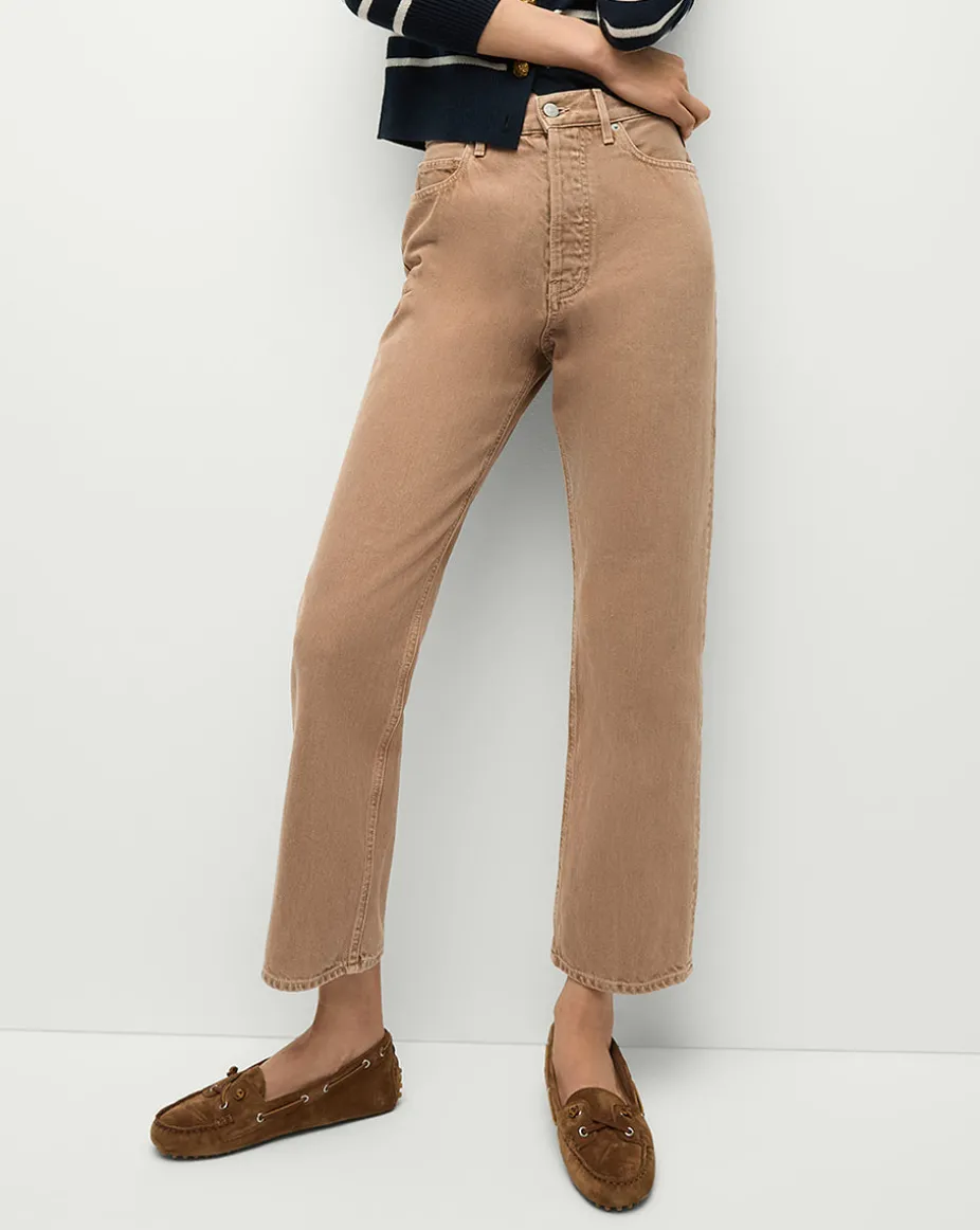 Daniela Straight-Leg Jeans in Tan Sierra