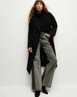 Della Wool Dickey Coat in Black