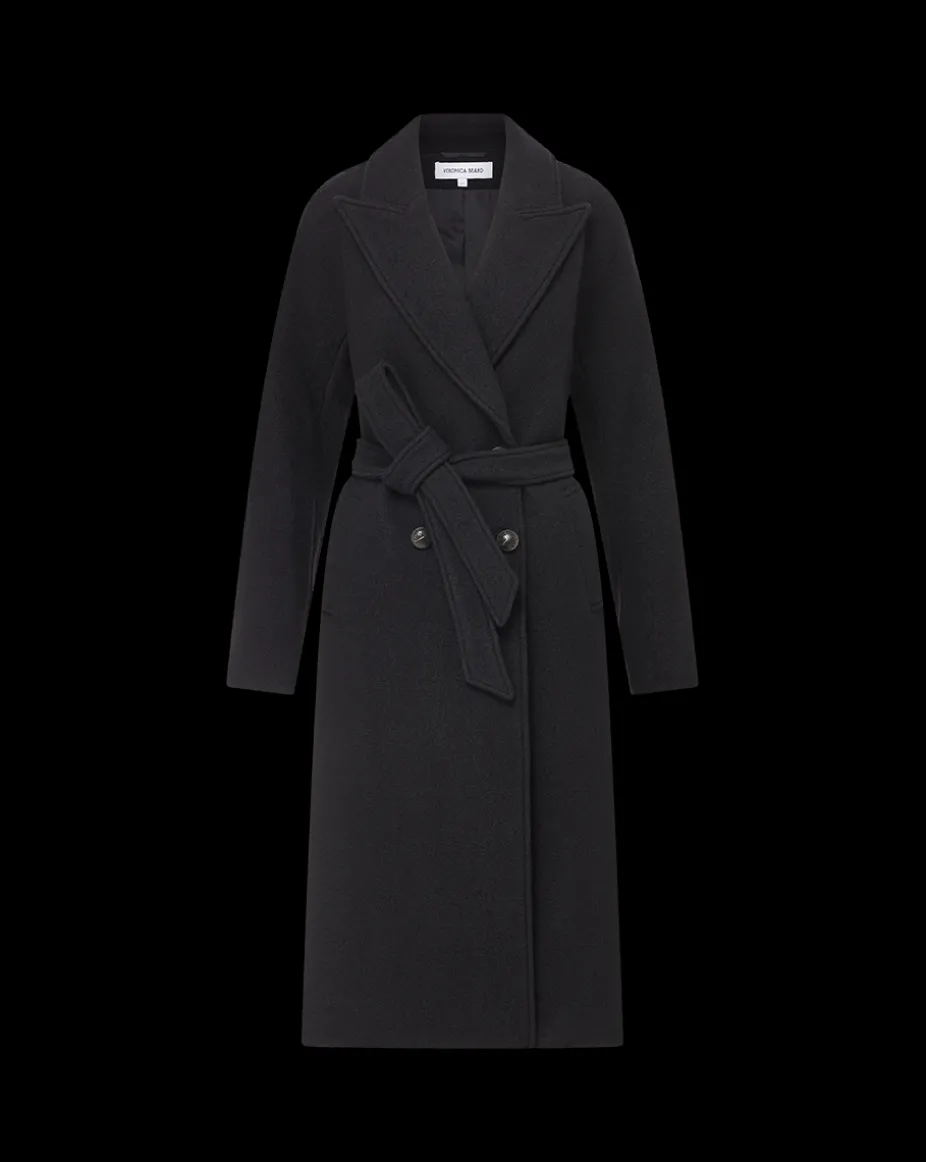 Della Wool Dickey Coat in Black