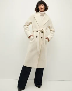 Della Wool Dickey Coat in Ecru