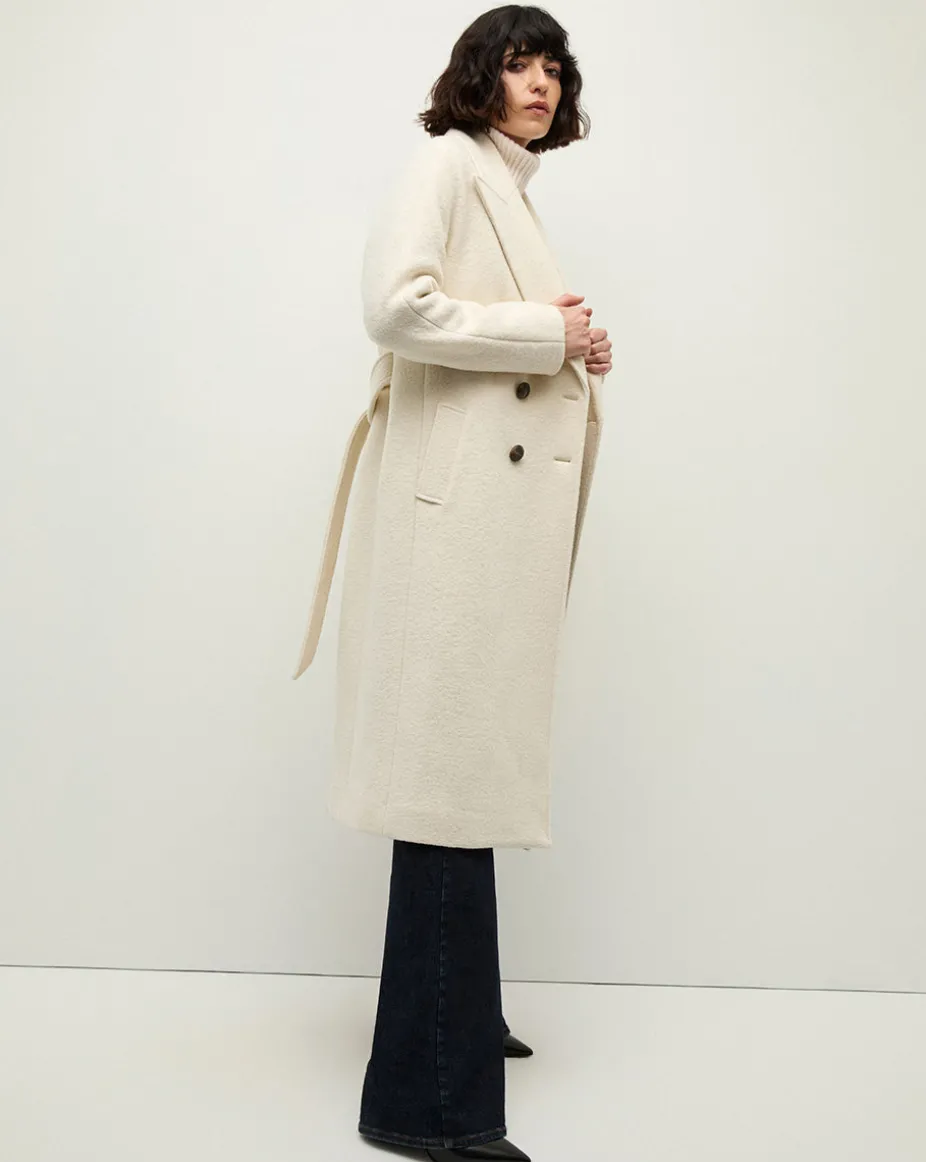 Della Wool Dickey Coat in Ecru