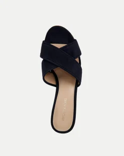 Dory Navy Blue Block-Heel Sandal