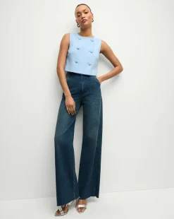 Drexley Cropped Vest in Blue Sky
