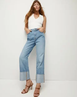 Dylan Cuffed Straight-Leg Jean in Silverwood Blue