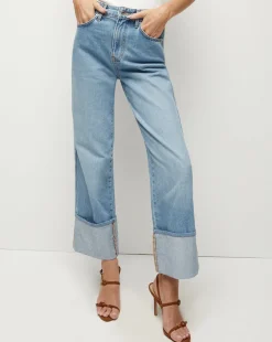 Dylan Cuffed Straight-Leg Jean in Silverwood Blue
