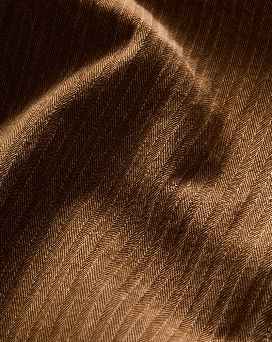 Dylan Cuffed Twill Straight-Leg Pants in Brown