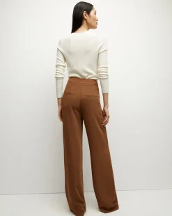 Edia Matte Crepe Pant in Deep Ochre