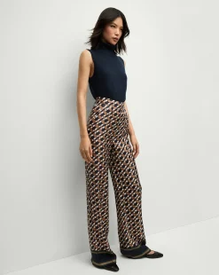 Edia Pant in Navy/Acorn