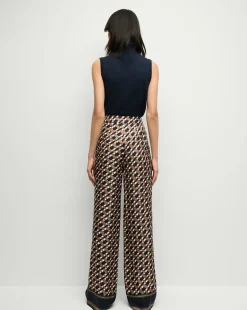 Edia Pant in Navy/Acorn