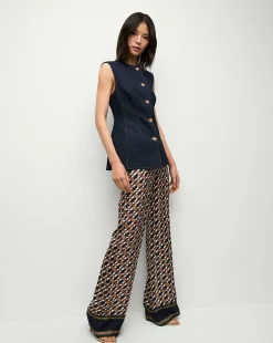 Edia Pant in Navy/Acorn