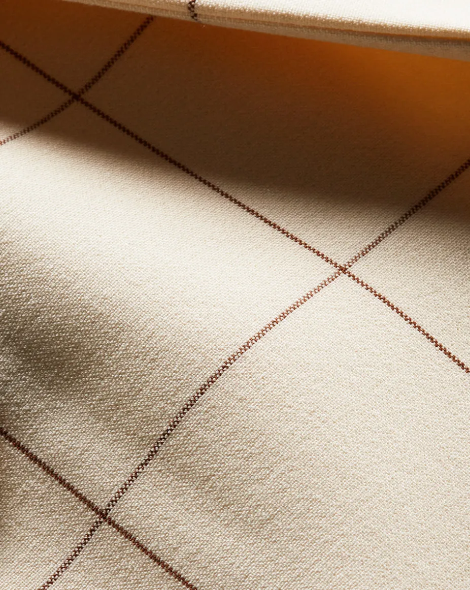 Elara Plaid Skirt in Ecru/Deep Ochre