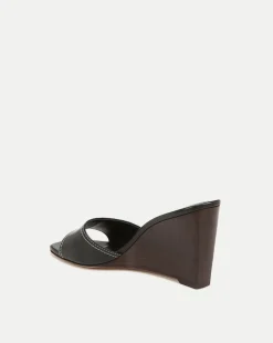 Ellen Wedge Sandal in Black