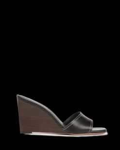 Ellen Wedge Sandal in Black