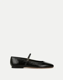 Ellie Metallic Flat in Black
