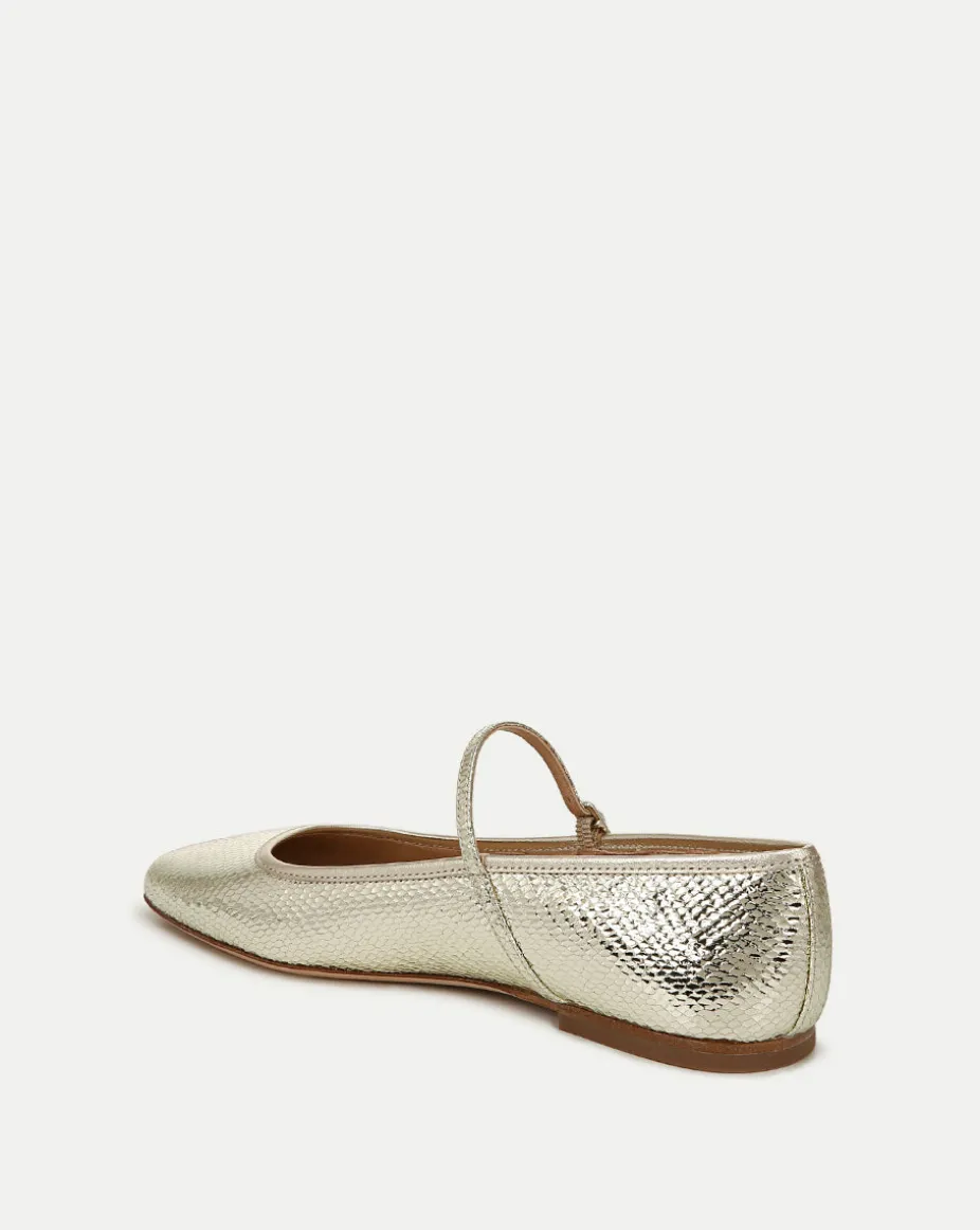 Ellie Metallic Flat in Platinum