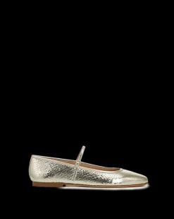 Ellie Metallic Flat in Platinum