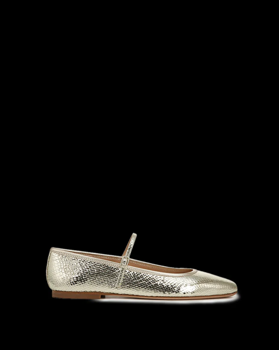 Ellie Metallic Flat in Platinum