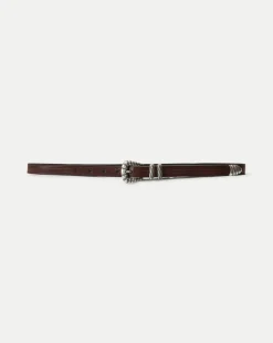 Elsa Leather Belt in Dark Brown