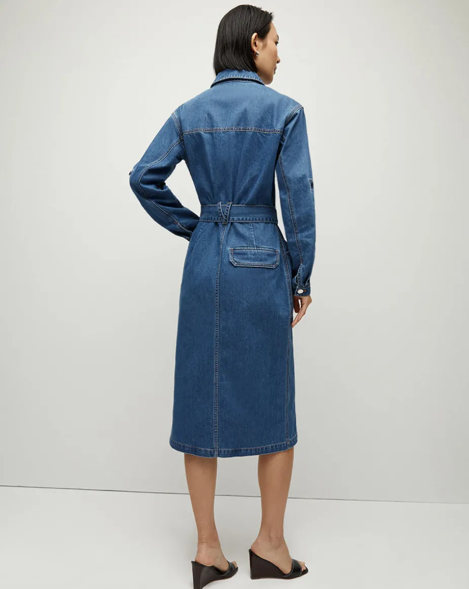 Evelyn Chambray Dress in Cornflower
