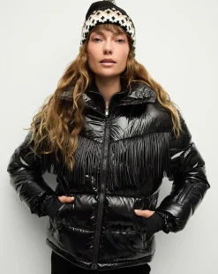 Fairbanks Fox Puffer Jacket in Black