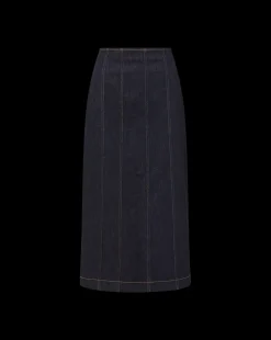 Fiona Maxi Denim Skirt in Dark Wash