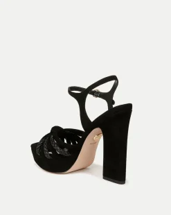 Flavia Black Platform Sandal Heel