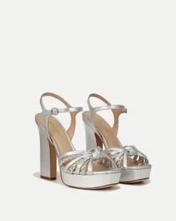 Flavia Silver Platform Sandal Heel