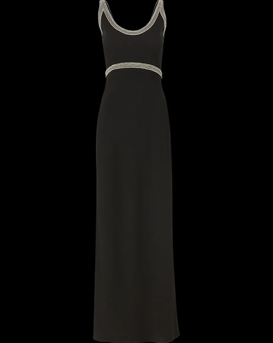 Flores Rhinestone Maxi Dress in Black