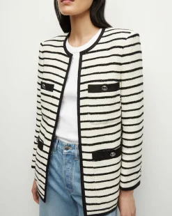 Foster Striped Dickey Jacket in Ivory/Black