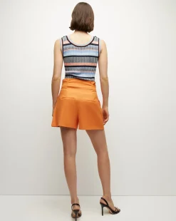 Franzi Stretch-Linen Short in Orange